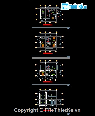 Bản vẽ biệt thự hiên đại 3 tầng kích thước 9x13m,biệt thự 3 tầng kích thước 9x13m có phối cảnh,bản vẽ biệt thự 3 tầng kt 9x13m